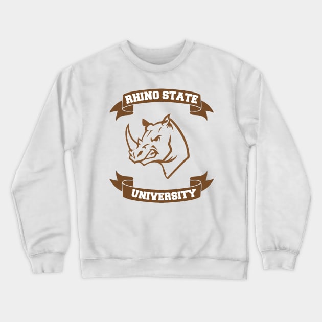 Rhino State University Campus and College Crewneck Sweatshirt by phughes1980